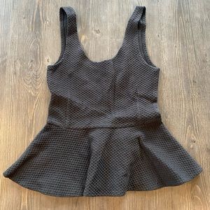 Waffle Knit Peplum Top